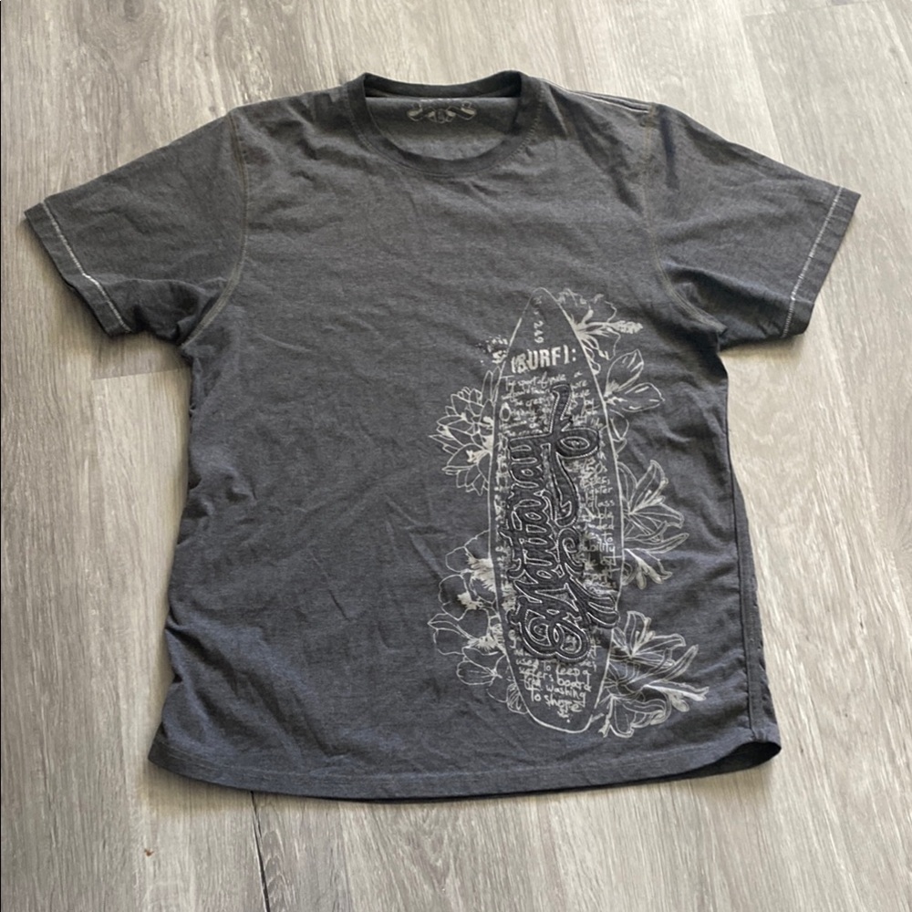 Gray Short Sleeve Tee with Abstract Design